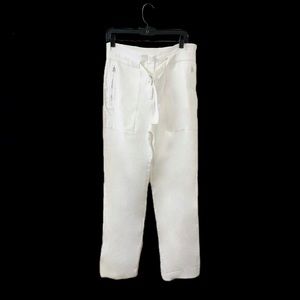BCBGMAXAZRIA RUNWAY “Callen” White Straight Leg Cargo Style Dress Pants